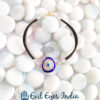 Pretty Evil Eye Leather Bracelet For Her Silver