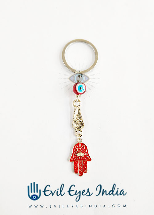 Evil Eye Hamsa Hand Keychain