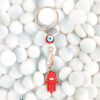 Evil Eye Hamsa Hand Keychain