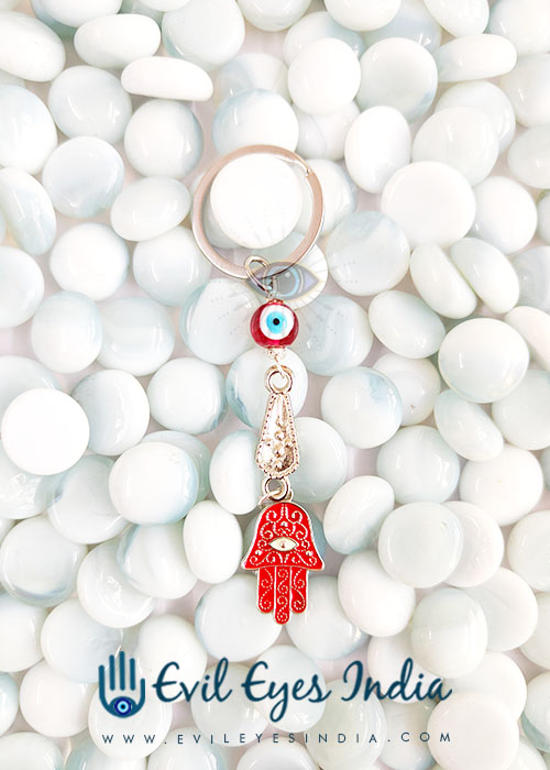 Evil Eye Hamsa Hand Keychain