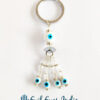 White Evil Eye Keychain