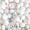 White Evil Eye Keychain
