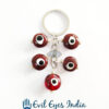 Solid Brown Evil Eyes Keychain