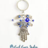 Hamsa Hand with Evil Eye Droplets Keychain