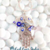 Hamsa Hand with Evil Eye Droplets Keychain
