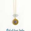 Ancient Turkish Design Evil Eye Pendant In Oxidised Chain