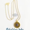 Ancient Turkish Design Evil Eye Pendant In Oxidised Chain