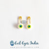 Evil Eye Safety Pin For Protection (pair)- White