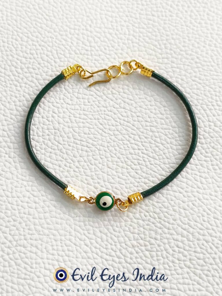 Tiny Green Evil Eye Bead Bracelet