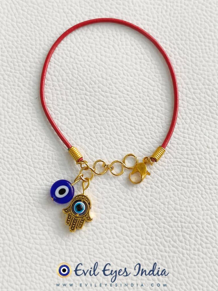 Authentic Blue Hamsa Hand & Evil Eye Droplet Bracelet