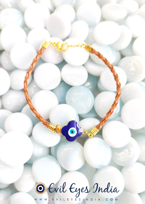 Petal Evil Eye Bracelet in Leather String