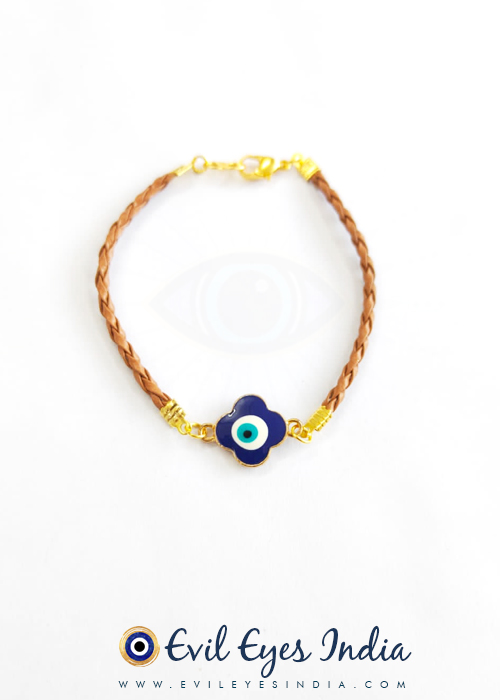 Petal Evil Eye Bracelet in Leather String