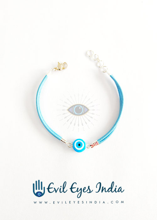 Turquoise Evil Eye Bracelet With Leather