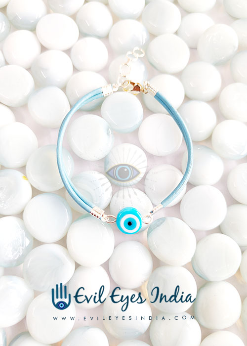 Turquoise Evil Eye Bracelet With Leather