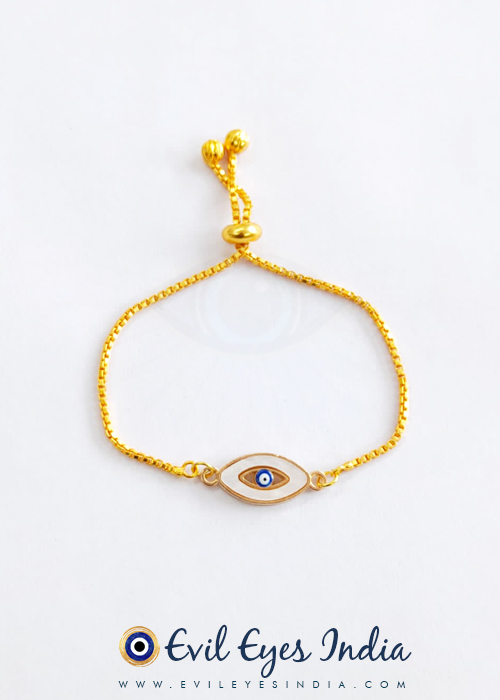 Eye Shaped Evil Eye in Mother of Pearl setting Bracelet