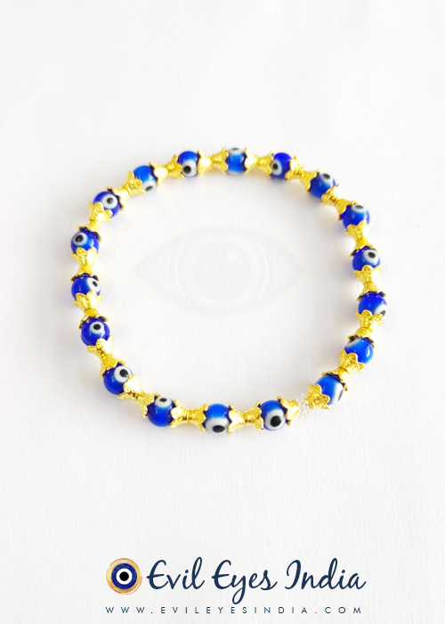 Tiny Evil Eye Bracelet - Authentic Blue