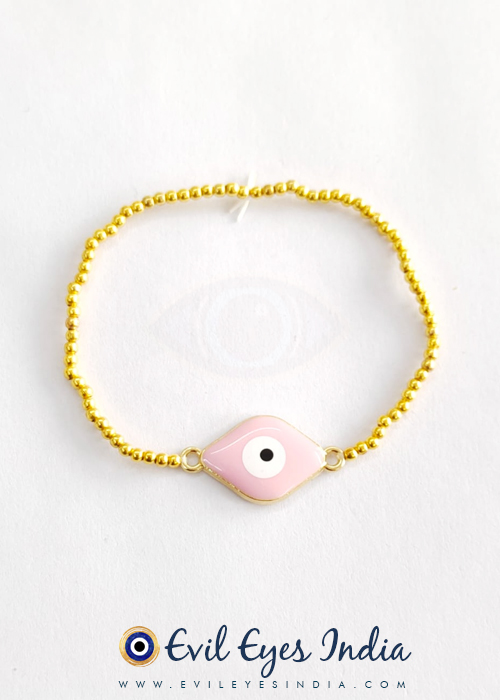 Eye Shaped Evil Eye Bracelet with Pink Evil Eye