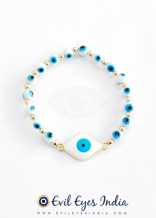 Eye Shaped Evil Eye Bracelet with White Evil Eye