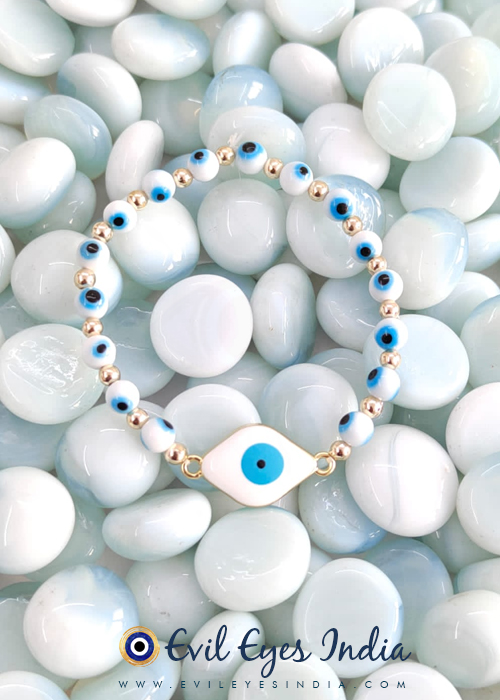 Eye Shaped Evil Eye Bracelet with White Evil Eye