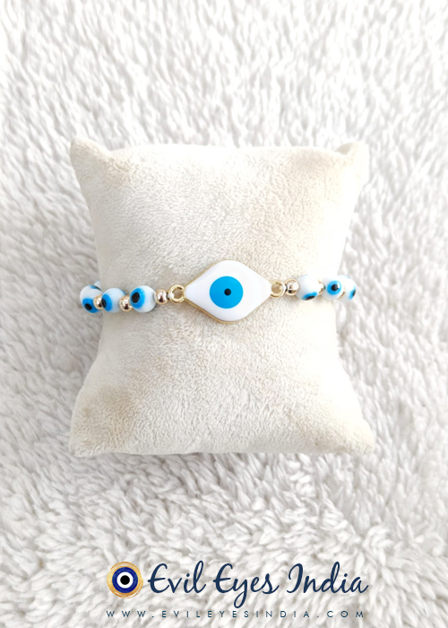 Eye Shaped Evil Eye Bracelet with White Evil Eye