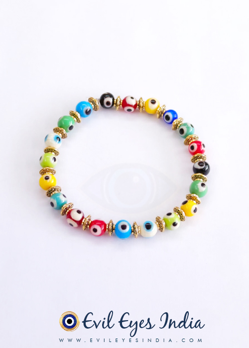 Multi-Coloured Evil Eyes Bracelet