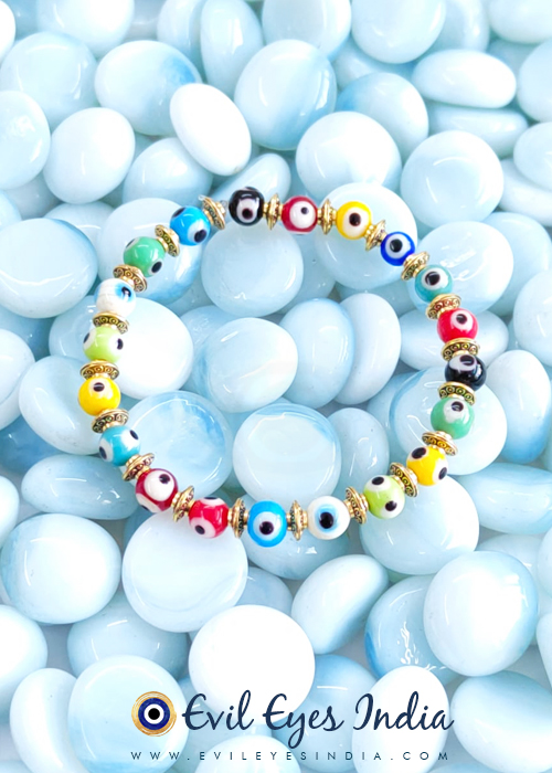 Multi-Coloured Evil Eyes Bracelet