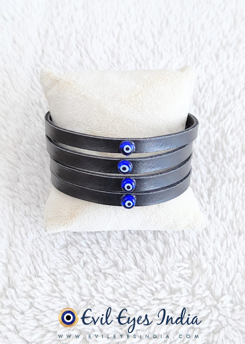 Multi-Strand Evil Eyes Wristband for Men