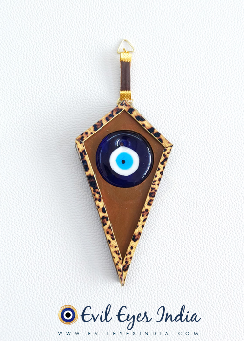 Trendy Evil Eye Hanging with Leopard Print Faux Leather