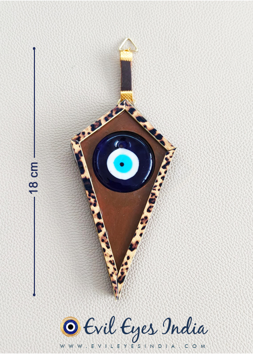 Trendy Evil Eye Hanging with Leopard Print Faux Leather