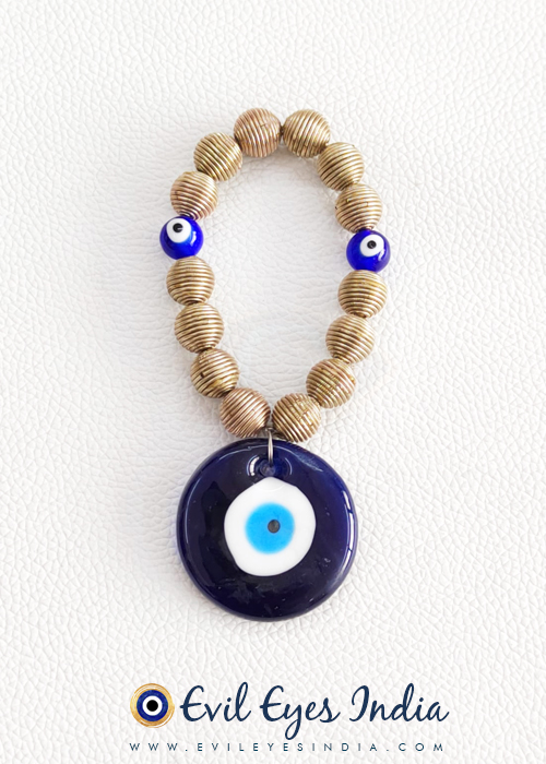 Evil Eye Hanging with Matt Golden Beads