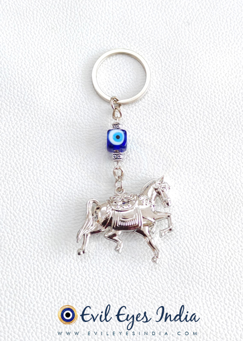 Treasure Horse with Evil Eye Keychain