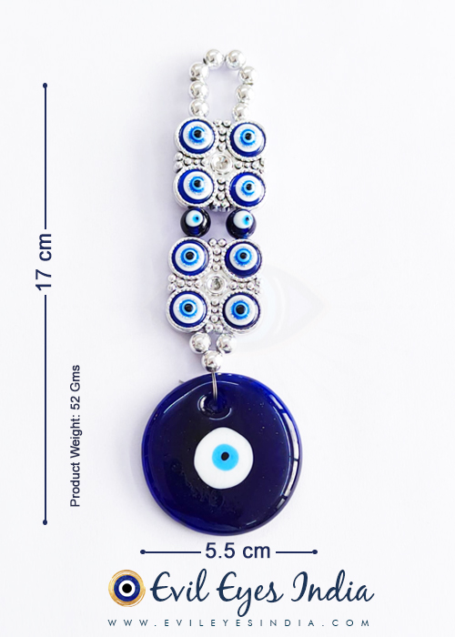 Silver coloured Stringed Evil Eyes Hanging