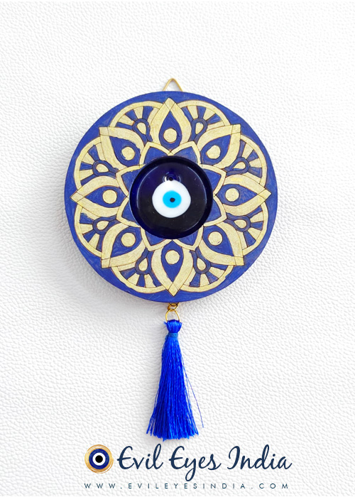 Evil Eye Hanging with hand-painted Mandala