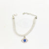 Evil Eye Bracelet in White Metal