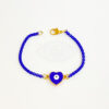 Evil Eye Bracelet in Blue Metallic Chain