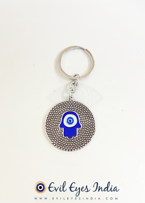 Round Hamsa Hand Keychain