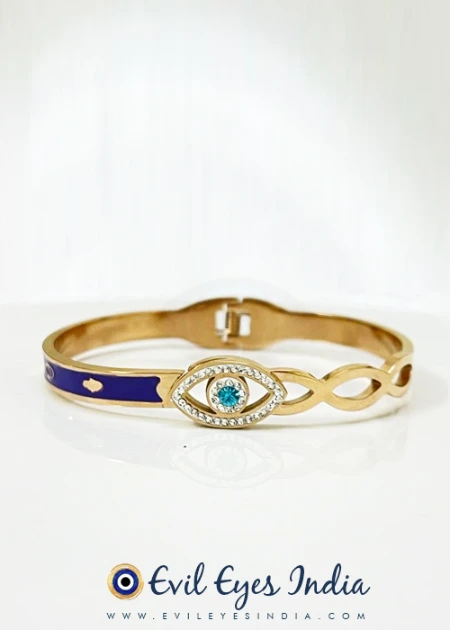 Abstract Evil Eye Bangle - Rose Gold