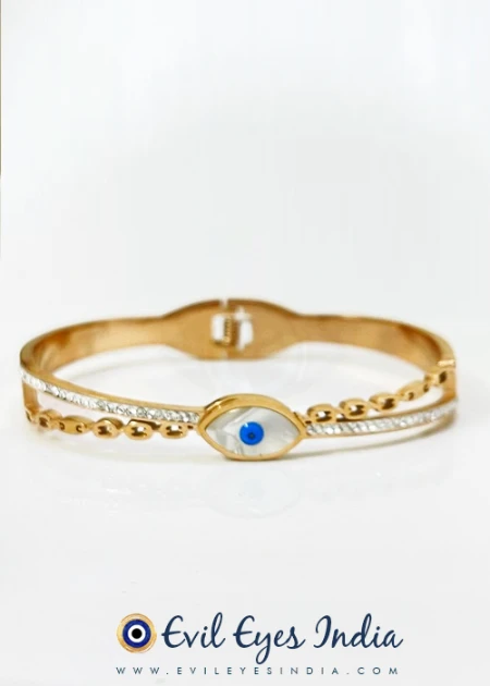 Mother of Pearl Evil Eye Bangle