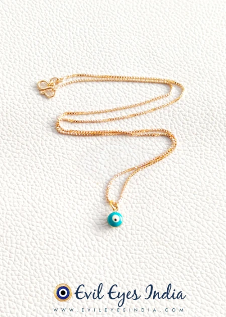 Buy this cute Evil Eye Pendant for Kids - Turquoise, it’s adorned in a high-quality alloy chain with genuine Evil Eye Bead, 