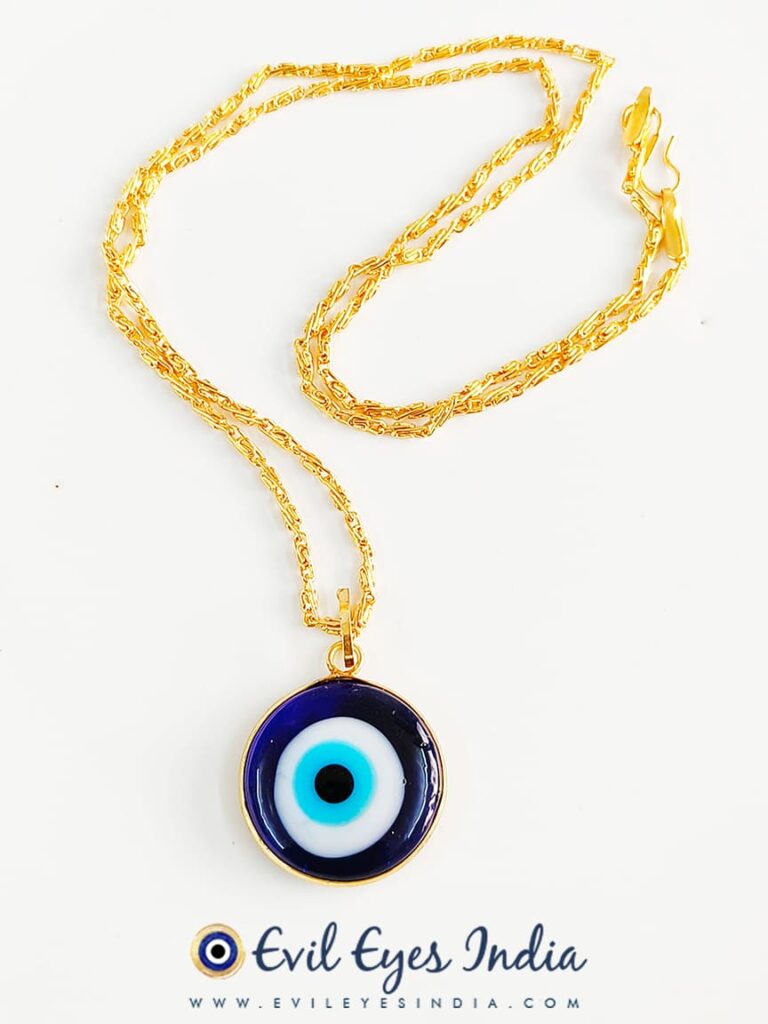Golden Plating Chain with Big Evil Eye Pendant