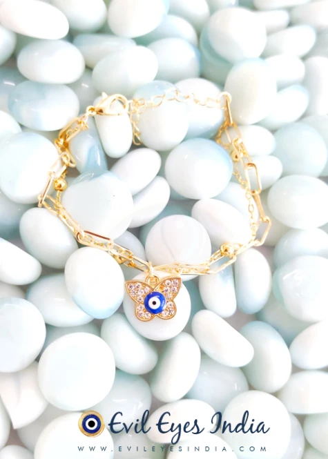 Butterfly Droplet Evil Eye Bracelet