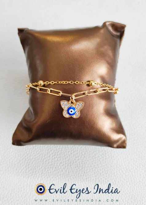 Butterfly Droplet Evil Eye Bracelet