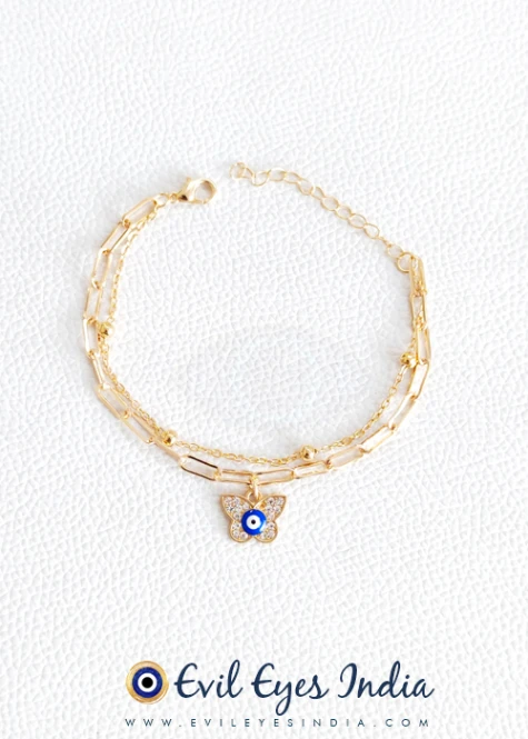 Butterfly Droplet Evil Eye Bracelet