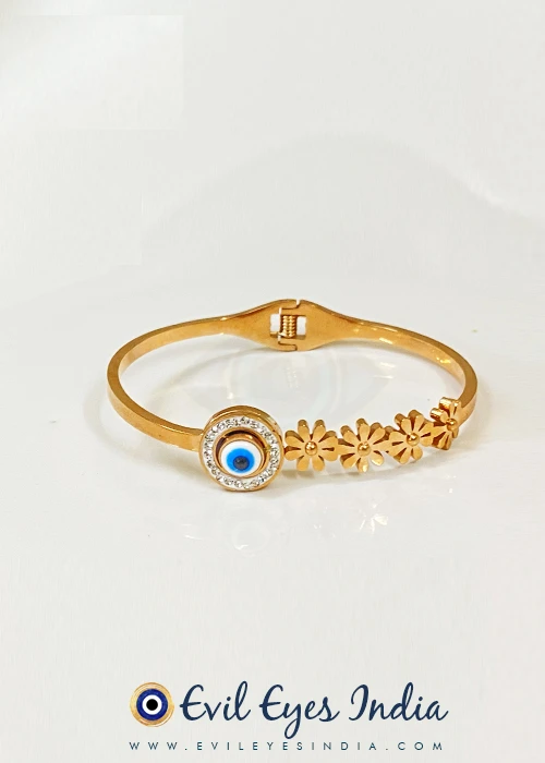 Designer Floral Evil Eye Bangle