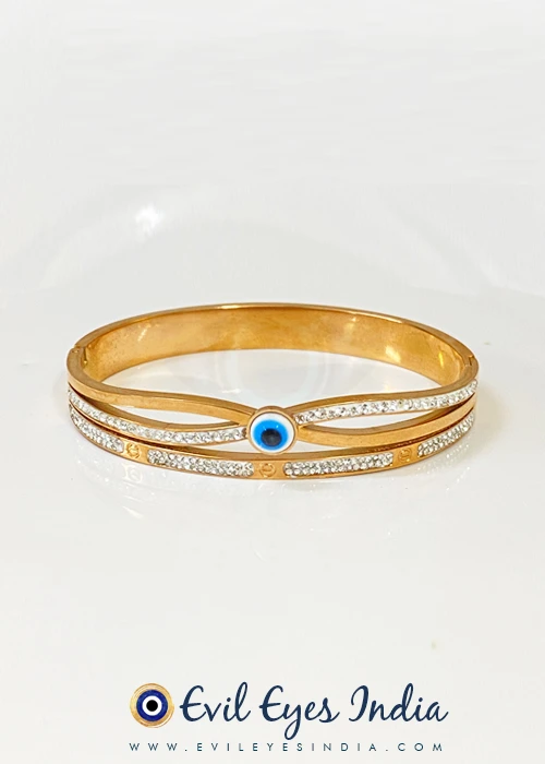 Designer Evil Eye Bangle in Rose Gold Bracelet