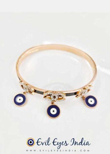 Designer Rose Gold Bangle with Droplets