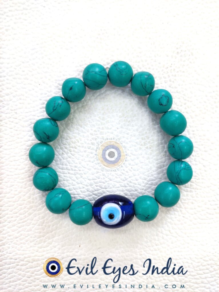 Evil Eye Bracelet with Turquoise Beads