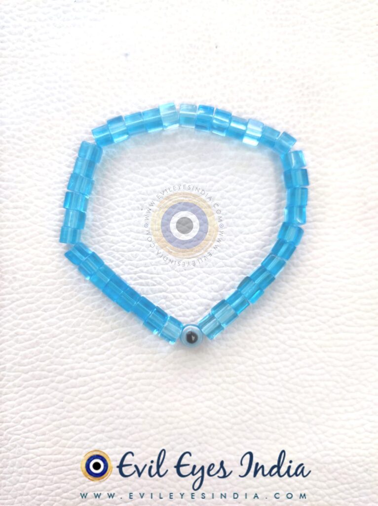 Basic Evil Eye Bracelet with Blue Crystals