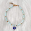 Evil Eye Anklet with Turquoise coloured beads