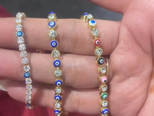 Evil Eye Bracelet in Anti-Tarnish Chain